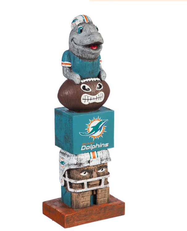 NFL Miami Dolphins 16 Inch Tiki Totem - Click Image to Close