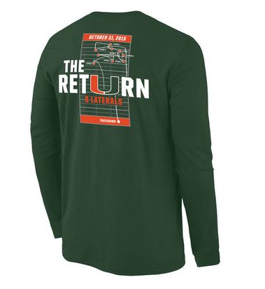 Miami Hurricanes Laternal Return T-Shirt Sweater - Click Image to Close