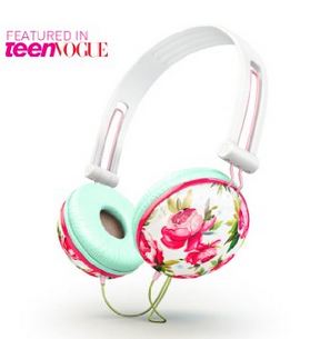 Ankit Fat Bass - Pastel White Floral Noise Isolating Headphones - Click Image to Close